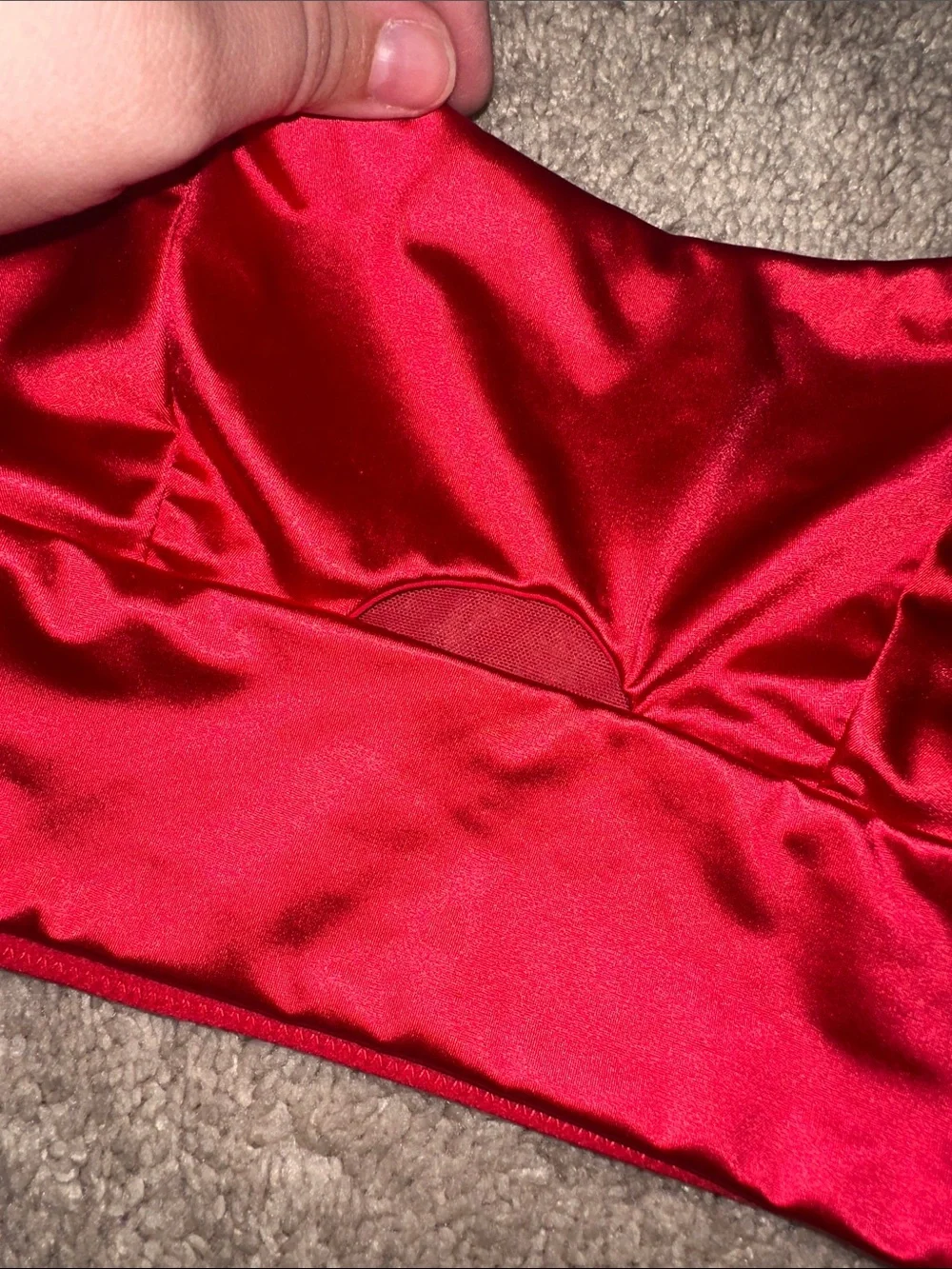 Auden Red Satin Bralette with Adjustable Straps